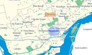 محله اوترمونت مونترال روی نقشه